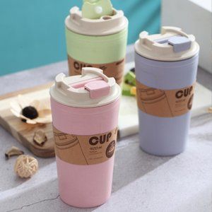 3 Wheat Straw/Bamboo Travel Mugs ! Eco Friendly and Biodegradable! New!